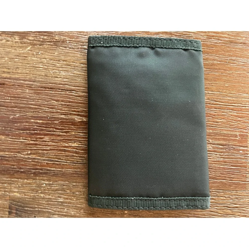 Olive Green Nylon Trifold Wallet Hook and Loop Closure Tactical Minimalist